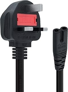 ماكبازيل كيبل طاقة بريطاني بطول 1.8 متر (IEC320C13 الى BS 1363) سلك طاقة متوافق مع PS5/PS4/PS3